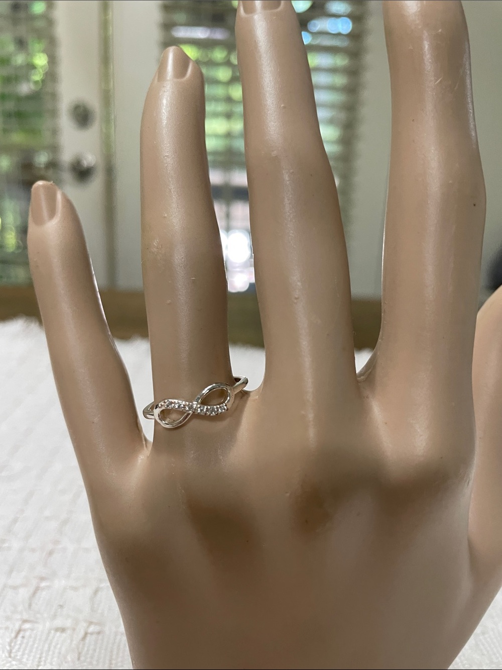Delicate Silver Infinity Ring with CZ Accents - Women's Silver Ring